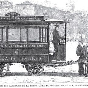 El 20 de enero de 1856 se estrena el ómnibus en&nbsp;Madrid